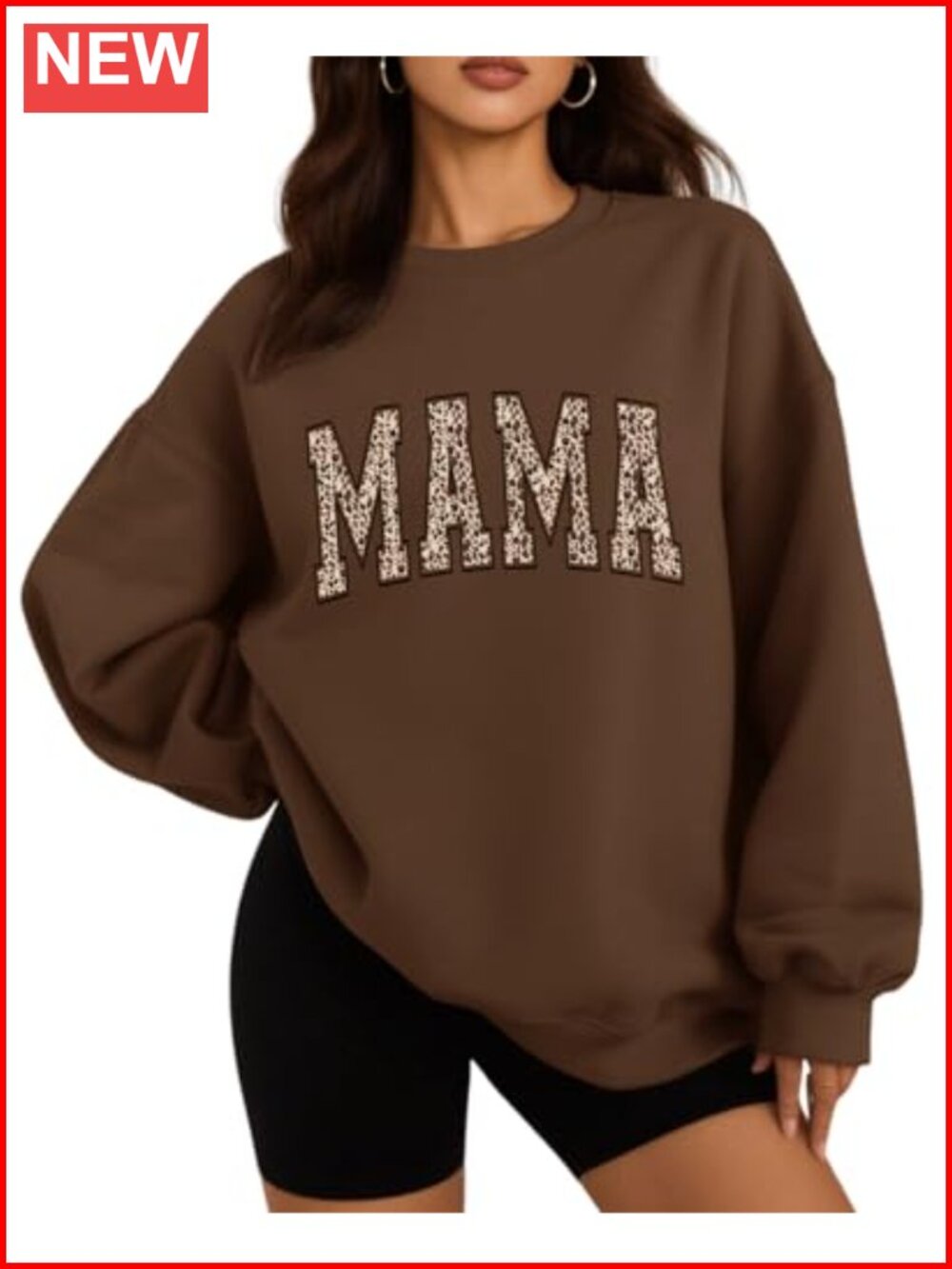 Oversized Crewneck MAMA Graphic Sweatshirt Long Sleeve Mom Pullover